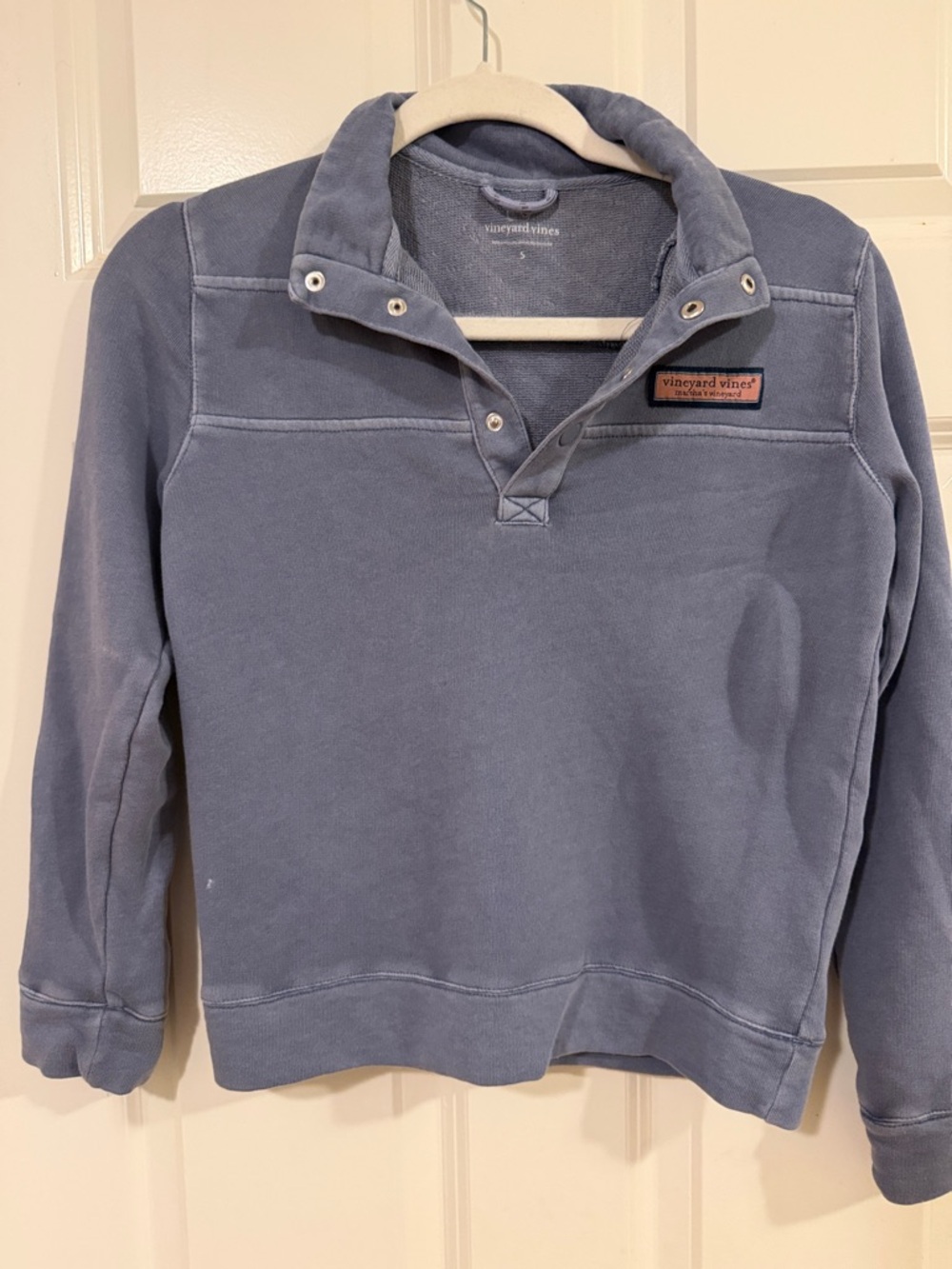 Vineyard Vines Dusty Blue Snap-Placket Pullover